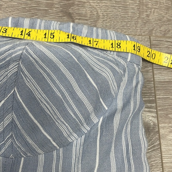 American Eagle Outfitters Blue and White Striped Chambray Strapless Dress XL - Picture 4 of 16